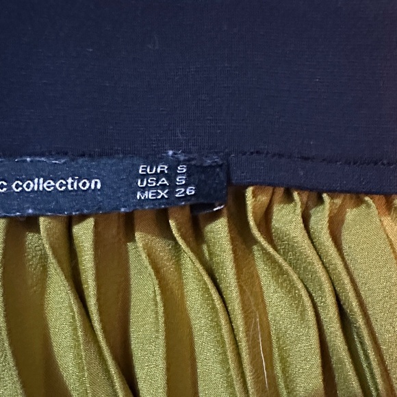 Zara yellow/green Pleated Midi Skirt - Picture 4 of 6